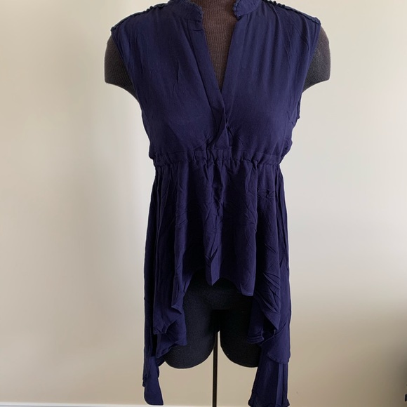 Hi-Low Tunic Top (Navy) - Picture 6 of 9